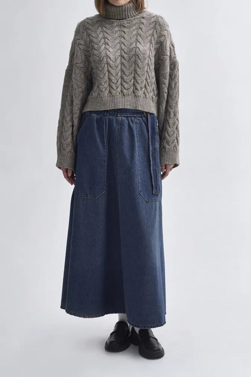 Crop-Pullover mit Rollkragen - Erdton