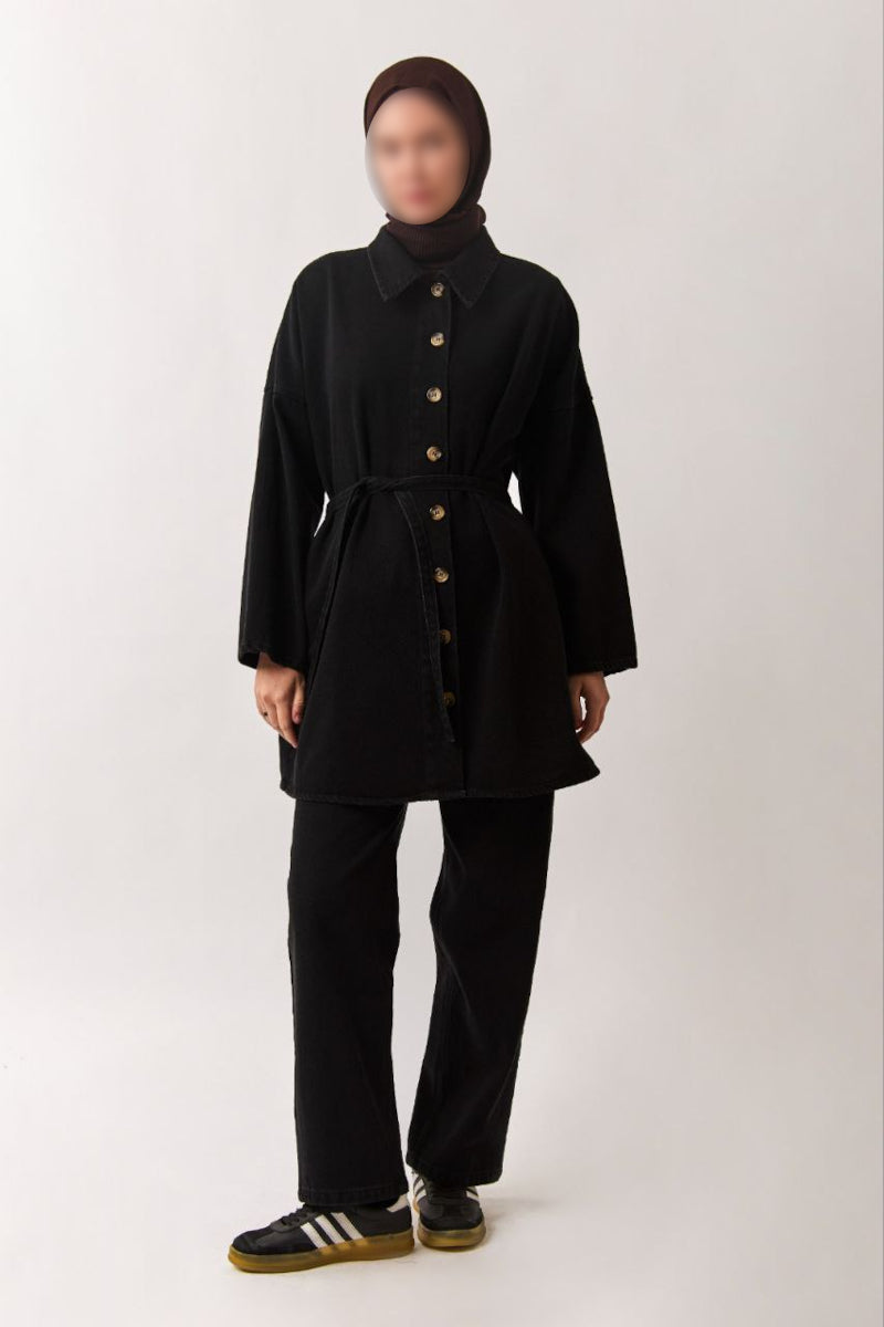 Camisa vaquera oversize en color negro