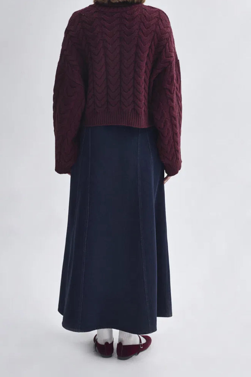 Suéter de cuello alto corto - Burdeos