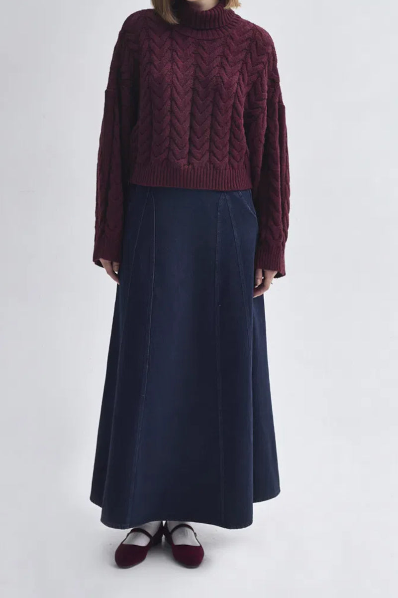 Suéter de cuello alto corto - Burdeos