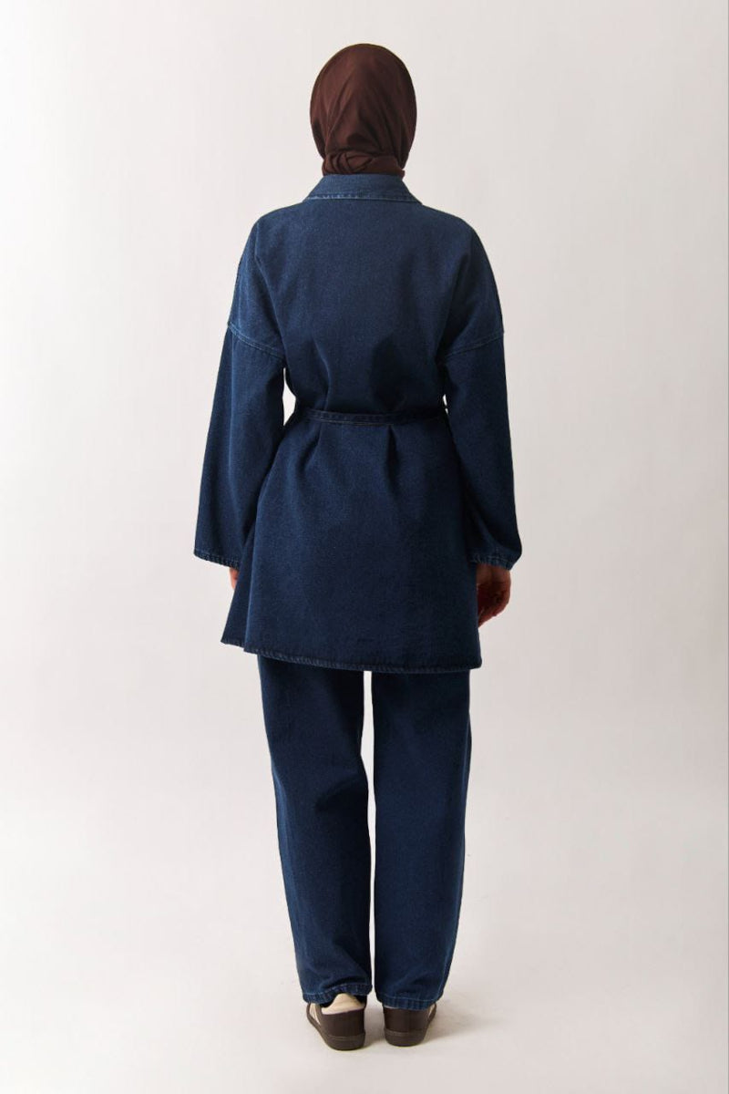 Oversize Denim-Hemd in Hellblau