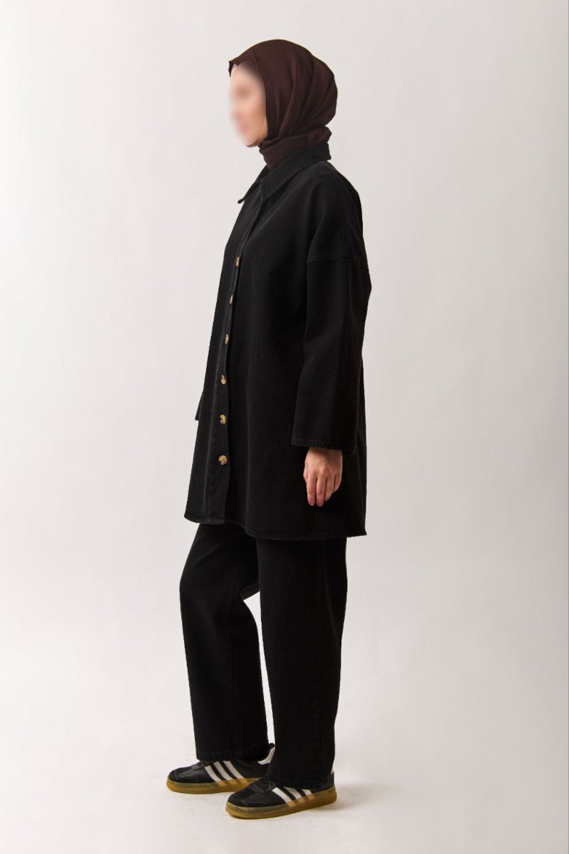 Camisa vaquera oversize en color negro