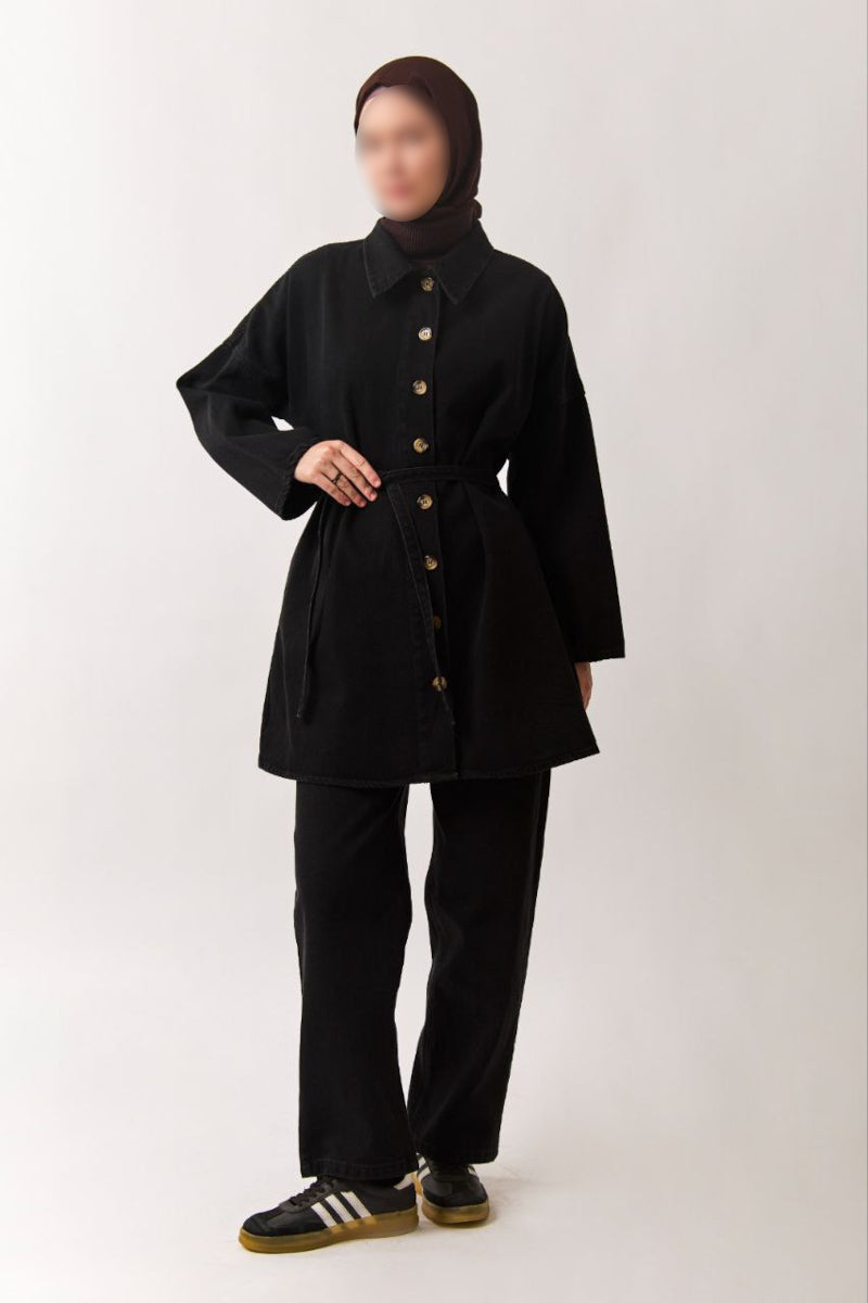 Camisa vaquera oversize en color negro