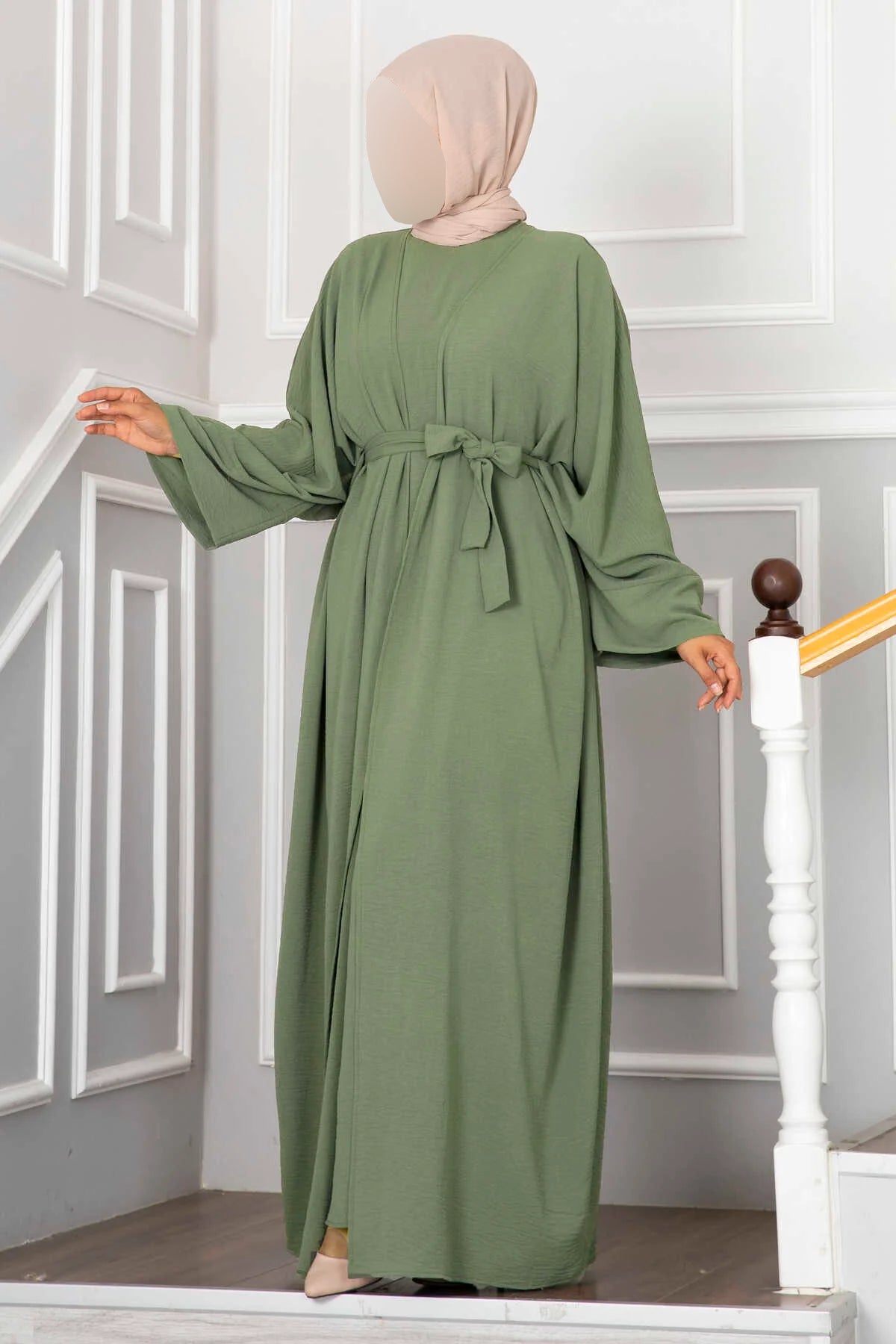 Leyli Hijab Abaya Set Minze